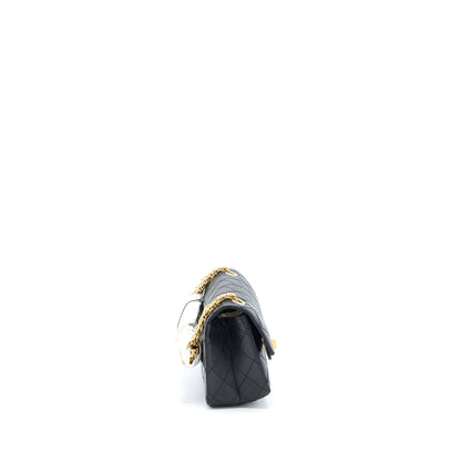 Chanel Mini 2.55 Reissue Flap Bag Aged Calfskin Black Brushed  (Microchip)