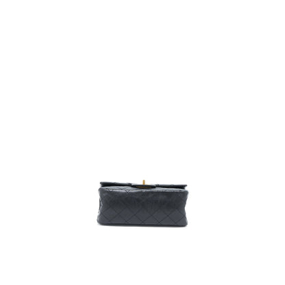 Chanel Mini 2.55 Reissue Flap Bag Aged Calfskin Black Brushed  (Microchip)