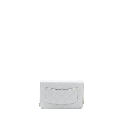 Chanel Classic Wallet on Chain Caviar Light Grey L (Microchip)