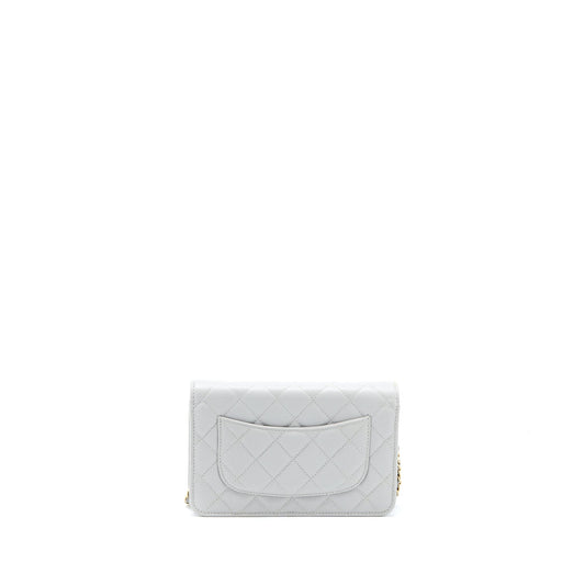Chanel Classic Wallet on Chain Caviar Light Grey L (Microchip)