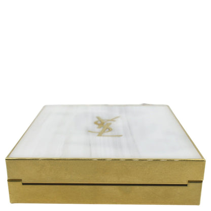 YVES SAINT LAURENT Tuxedo Box Plexiglass Metal Crossbody Bag Blanc Grise