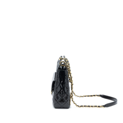 Chanel 23C Hobo Bag Shiny Calfskin Black Brushed  (Microchip)