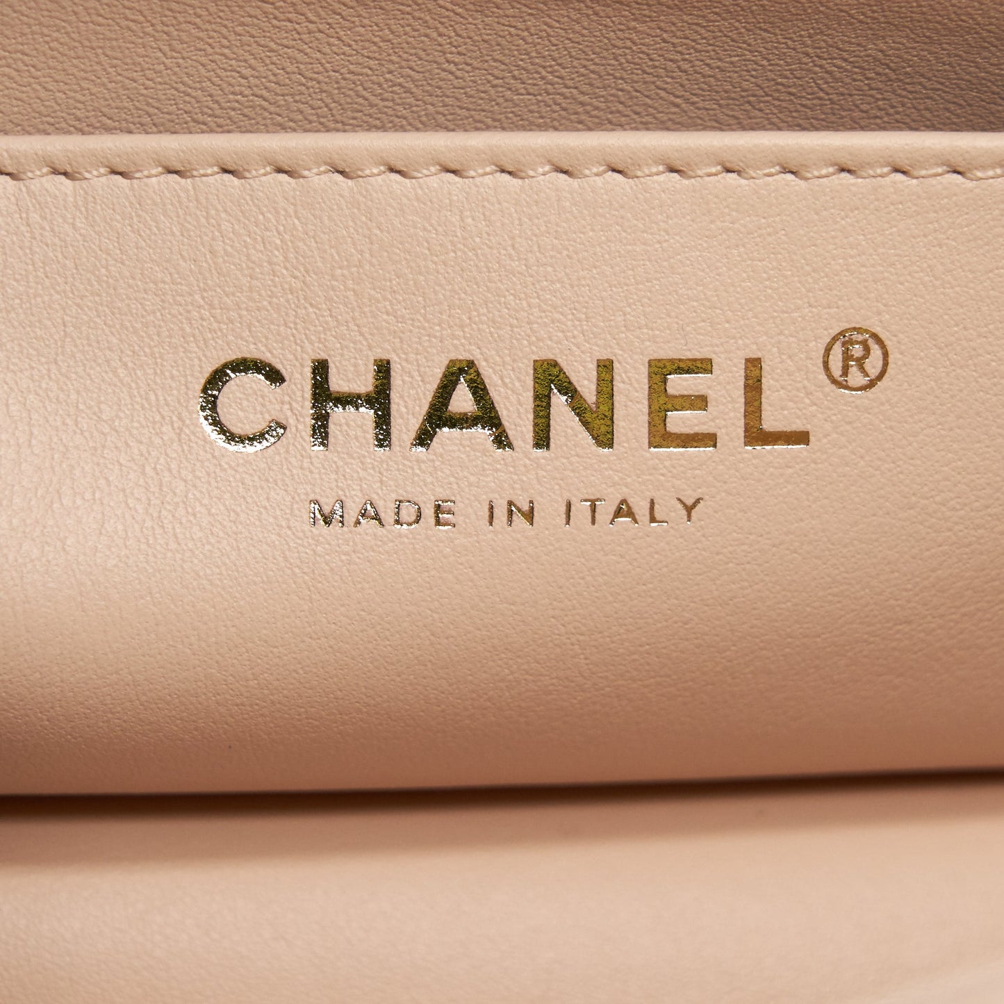 Chanel 22C Pearl Crush Mini Rectangular Flap Bag Lambskin Light Berge