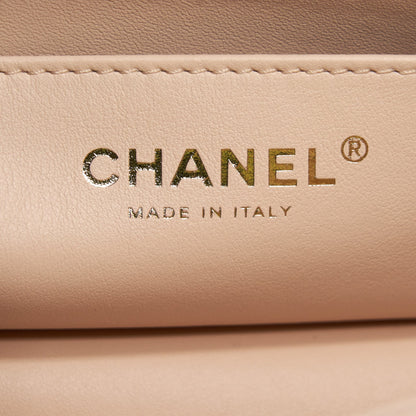Chanel 22C Pearl Crush Mini Rectangular Flap Bag Lambskin Light Berge