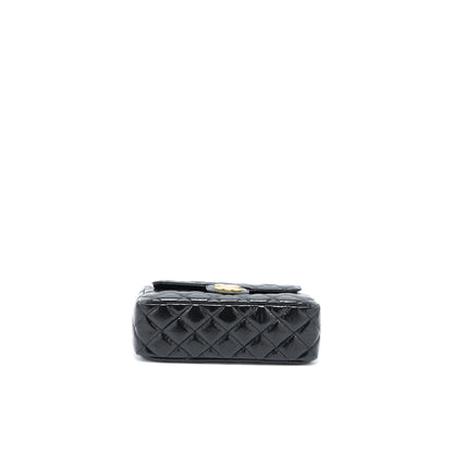 Chanel 23C Hobo Bag Shiny Calfskin Black Brushed  (Microchip)
