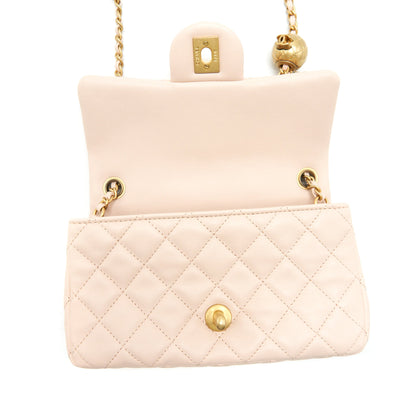 Chanel 22C Pearl Crush Mini Rectangular Flap Bag Lambskin Light Berge