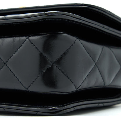Chanel 23p Flap Bag with Top Handle Shiny Calfskin Black  (Microchip)