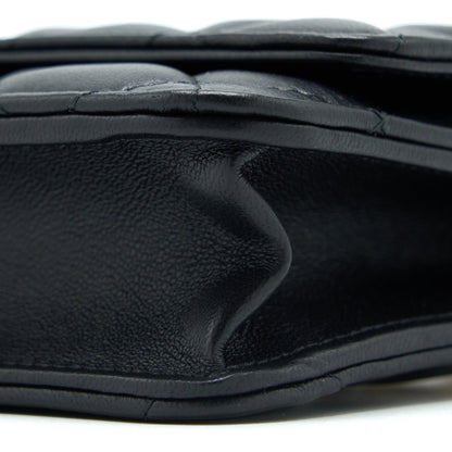 Chanel Pearl Crush Wallet On Chain Lambskin Black  (Microchip)