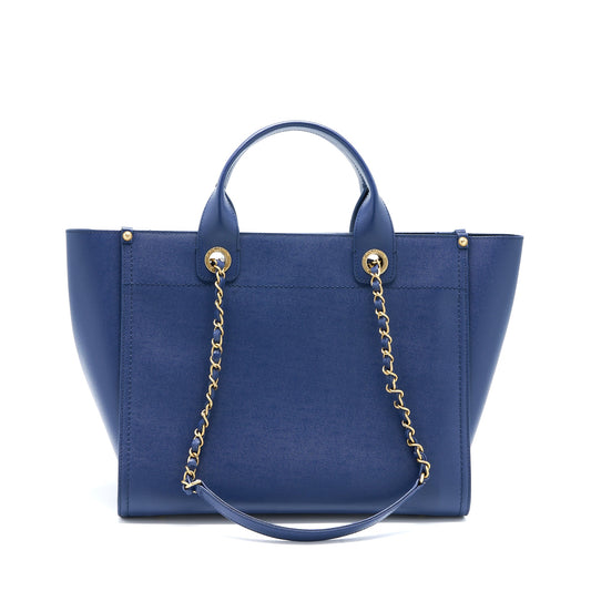 Chanel Deauville Tote Bag Grained Calfskin Navy