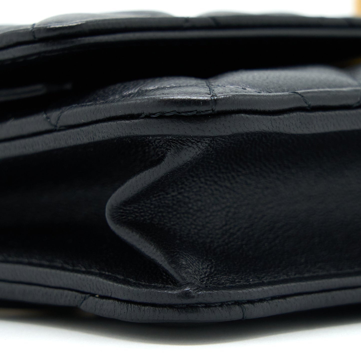 Chanel Pearl Crush Wallet On Chain Lambskin Black  (Microchip)