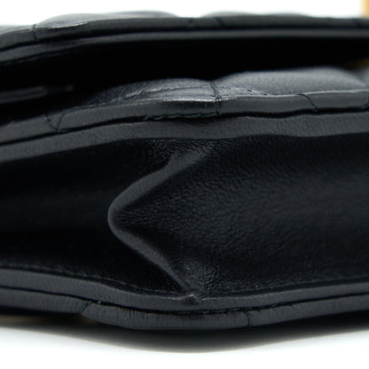 Chanel Pearl Crush Wallet On Chain Lambskin Black  (Microchip)