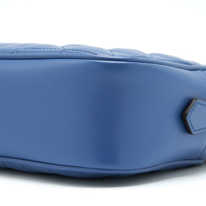Gucci GG Marmont Matelasse Shoulder Bag Blue SHW
