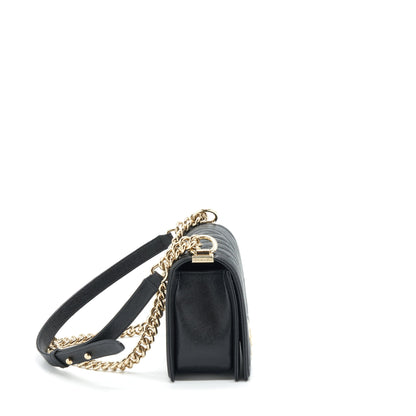 Chanel Medium Boy Chevron Caviar Black L