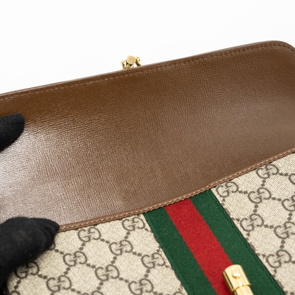 Gucci flap belt bag GG supreme canvas