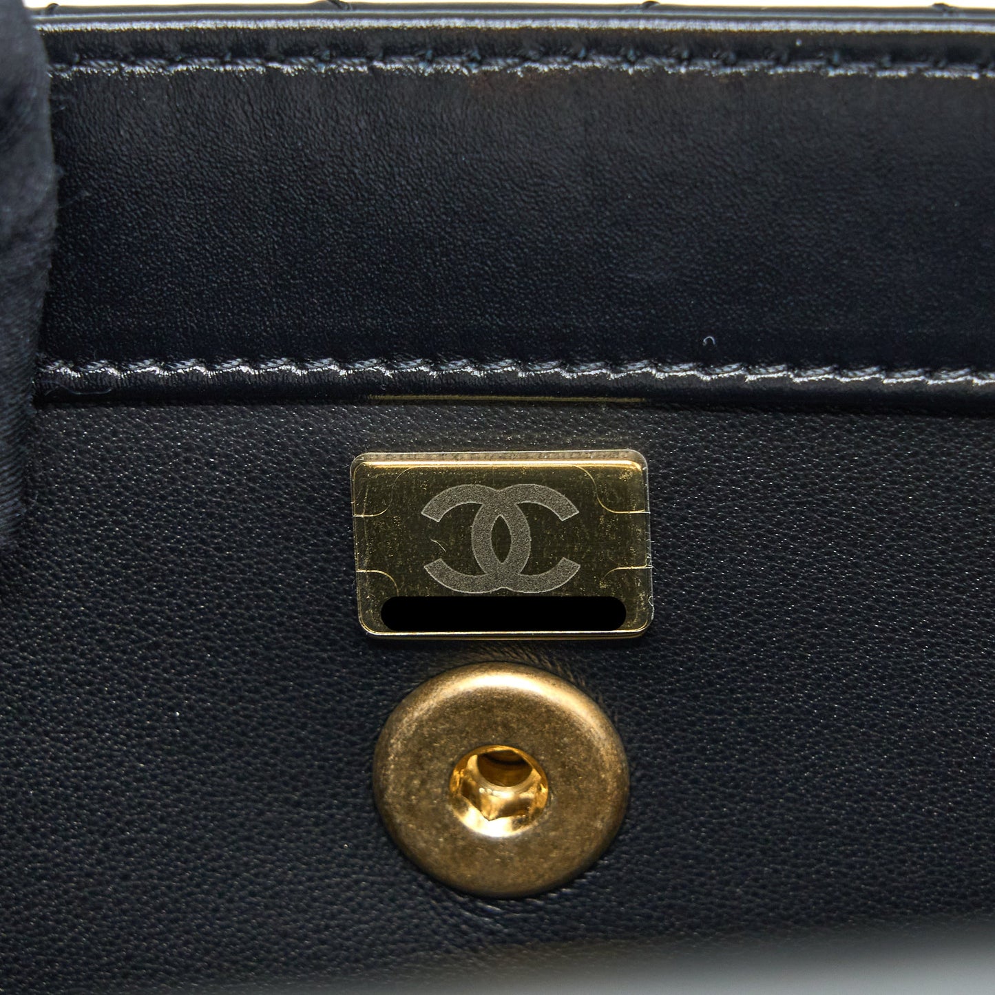 Chanel 23p Flap Bag with Top Handle Shiny Calfskin Black  (Microchip)