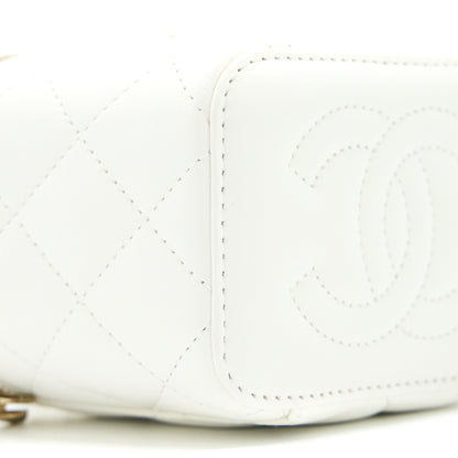 Chanel 23C Pearl Crush Mini Vanity with Chain Lambskin White L (Microchip)