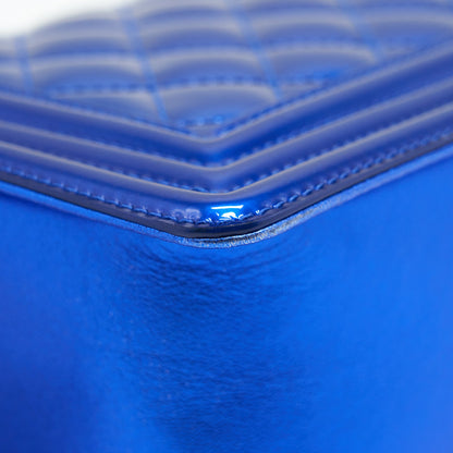 Chanel Medium Le-Boy Patent Electric Blue