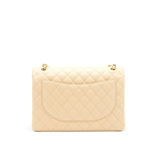 Chanel Maxi Classic Double Flap Bag Caviar beige