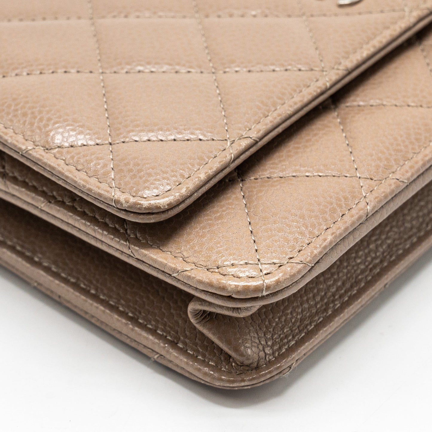 Chanel Classic Wallet on Chain caviar dark beige