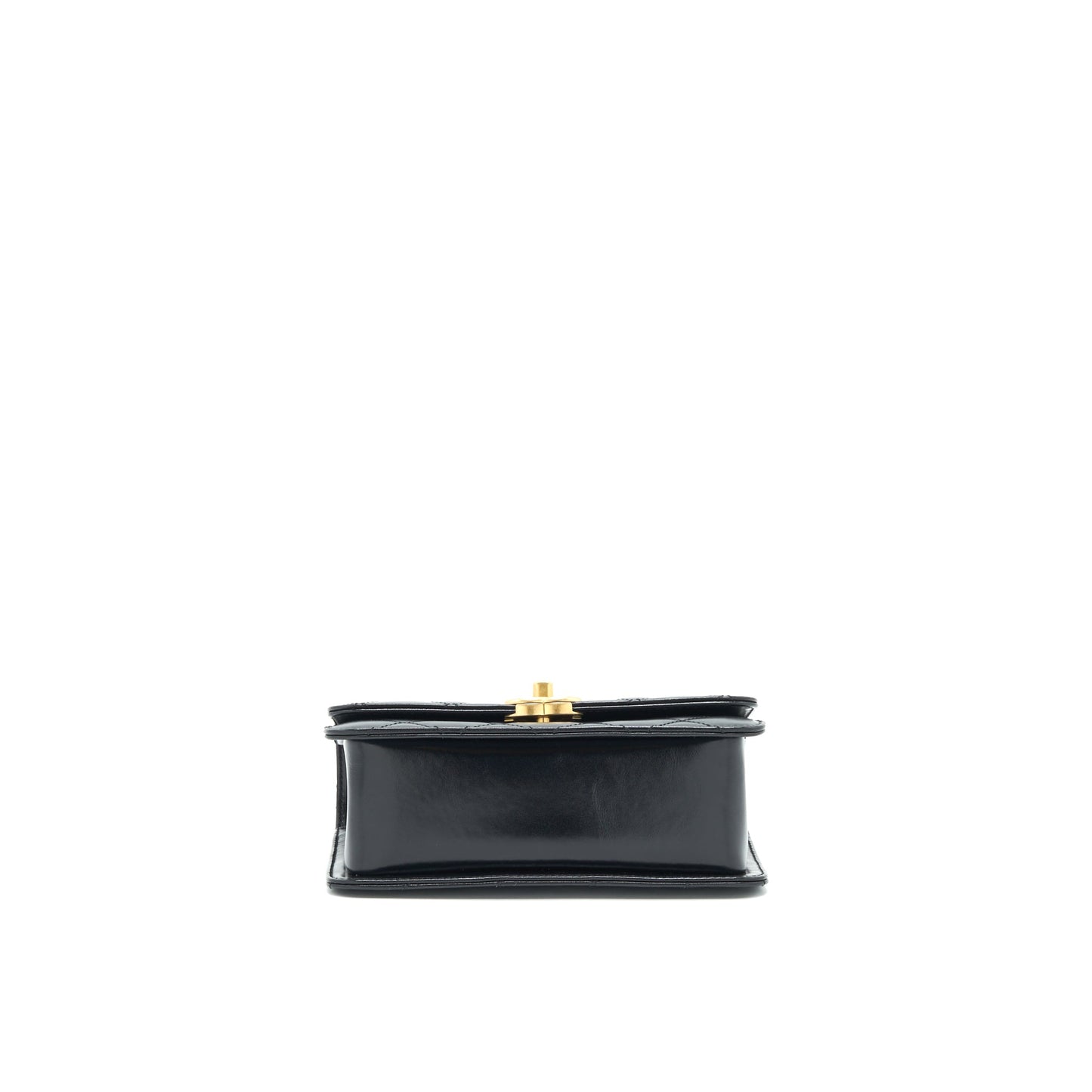 Chanel 21A Gold Crush Mini Flap Bag Calfskin Black
