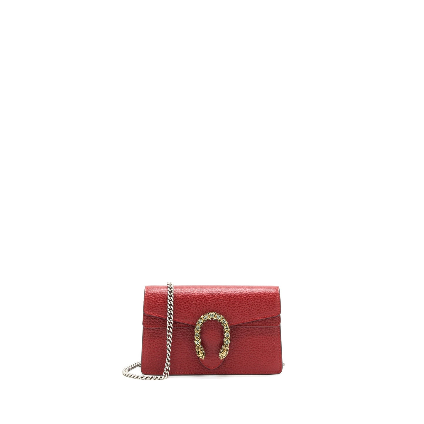 Gucci Dionysus Leather Super Mini Bag In Red