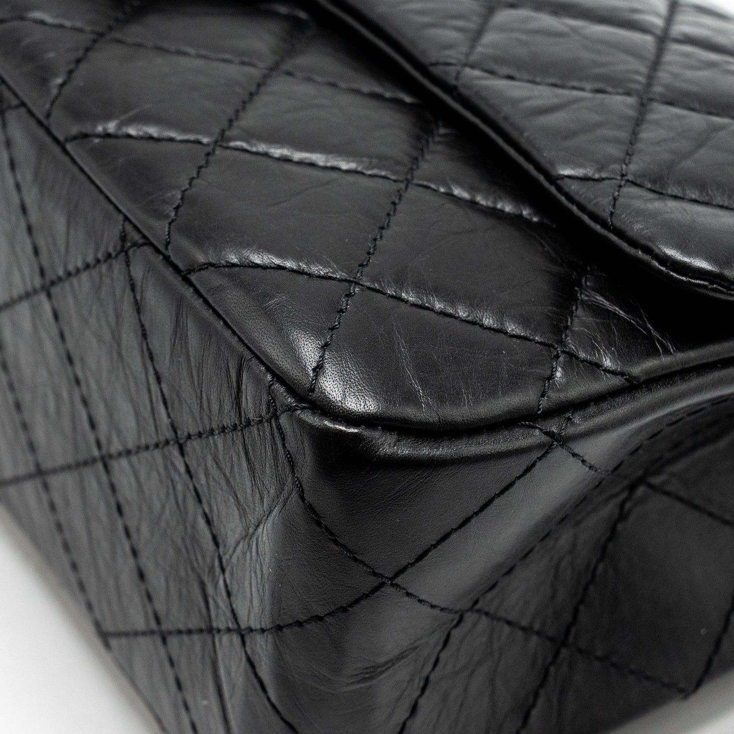 Chanel Maxi 2.55 reissue flap bag aged calfskin Black