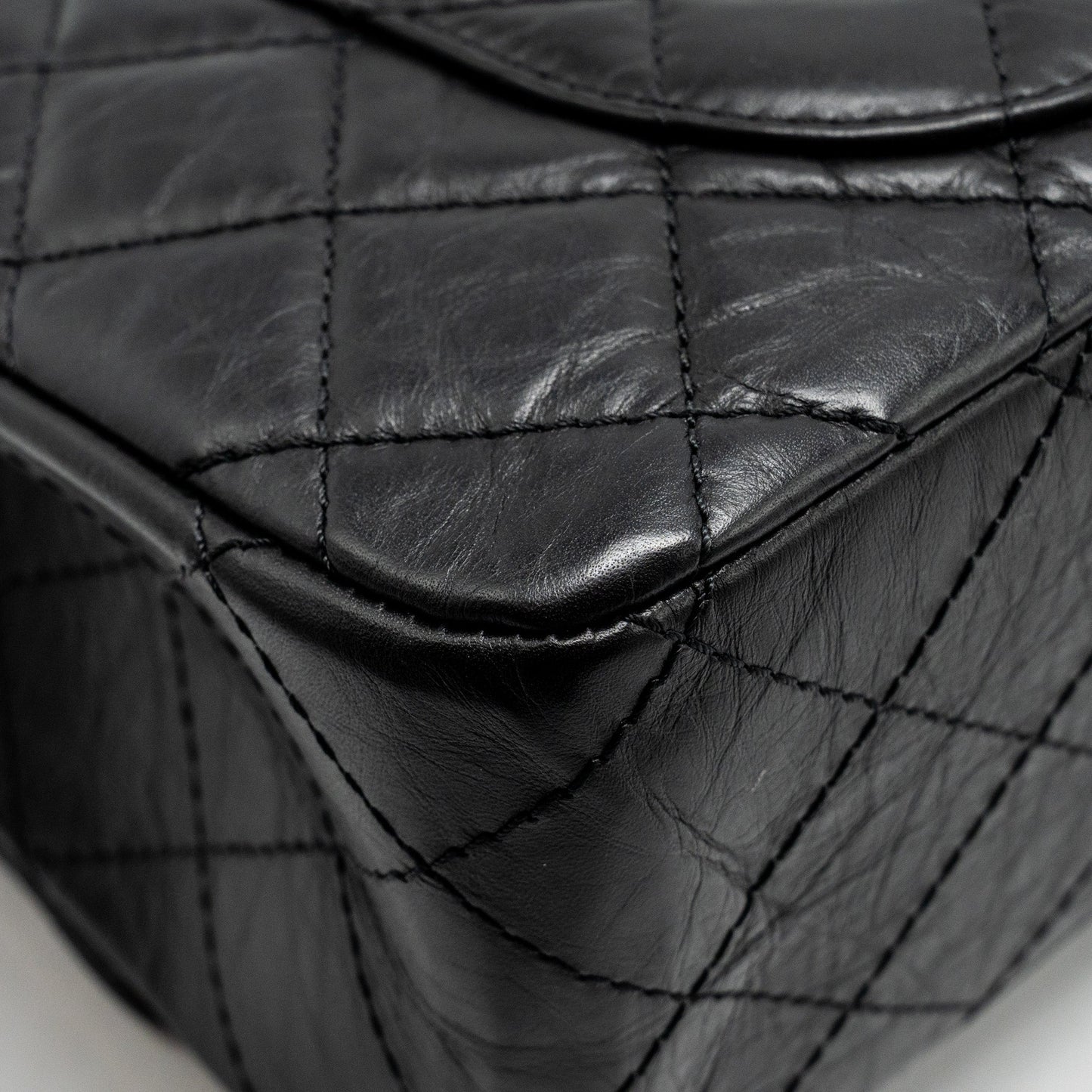 Chanel Maxi 2.55 reissue flap bag aged calfskin Black