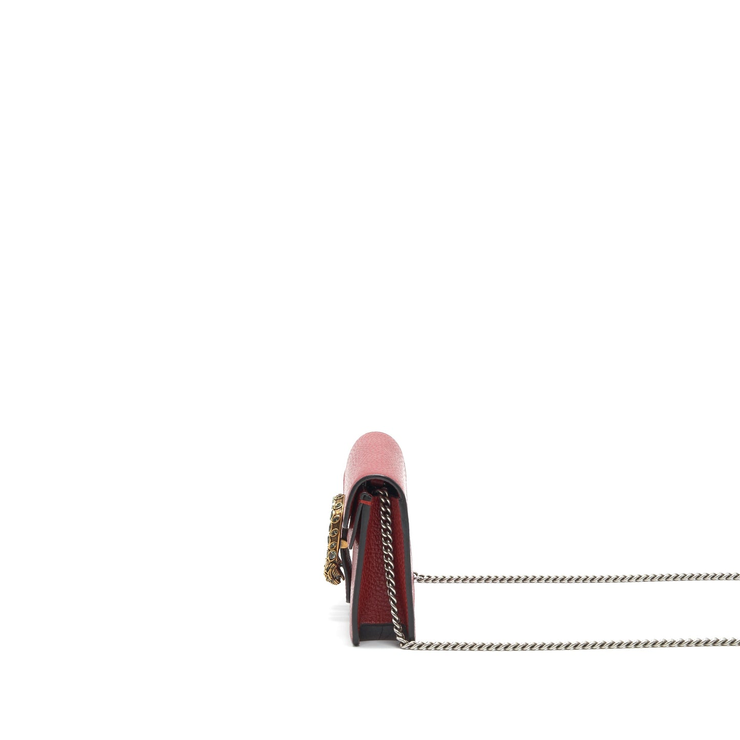 Gucci Dionysus Leather Super Mini Bag In Red