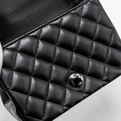 Chanel mini square Flap bag lambskin black