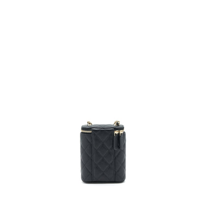 Chanel 22P Vertical Mini Vanity With CC Logo Chain Caviar Black L