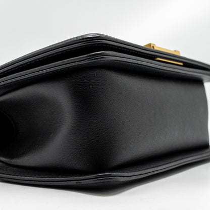 Chanel Small Boy Bag Calfskin Black  (microchip)