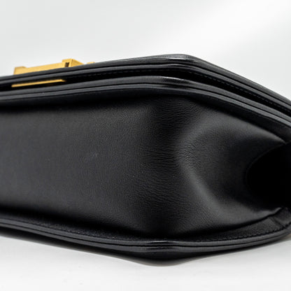 Chanel Small Boy Bag Calfskin Black  (microchip)