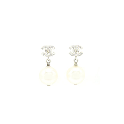 Chanel Pearl drop Crystal earrings