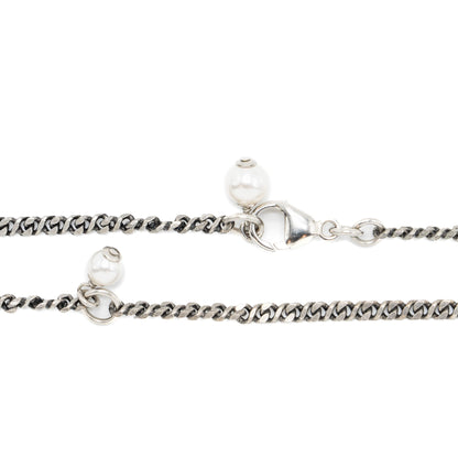 Chanel CC Logo Necklace Crystal/ Pearl Ruthenium Hardware