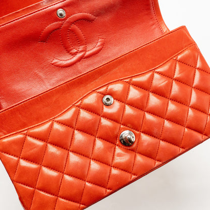 Chanel Medium Classic double flap bag lambskin red