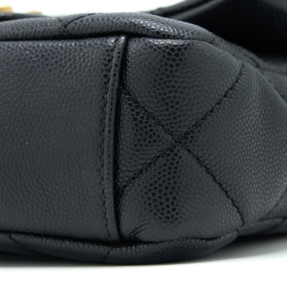Chanel 22A Square Flap Bag Caviar Black  (Microchip)