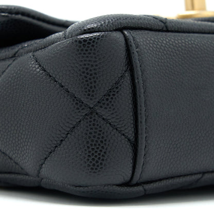 Chanel 22A Square Flap Bag Caviar Black  (Microchip)