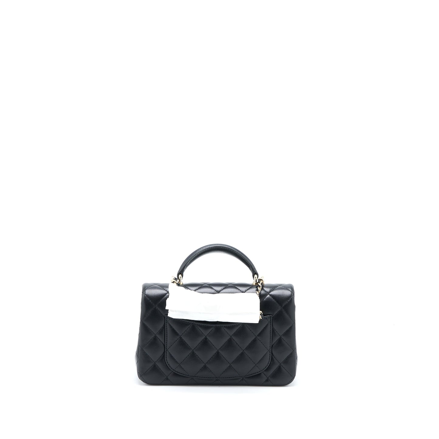 Chanel Top Handle Mini Rectangular Flap Bag Lambskin Black L (Microchip)