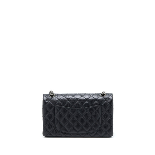 Chanel Small 2.55 Reissue Flap Bag Aged Calfskin Black With Ruthenium Hardware
