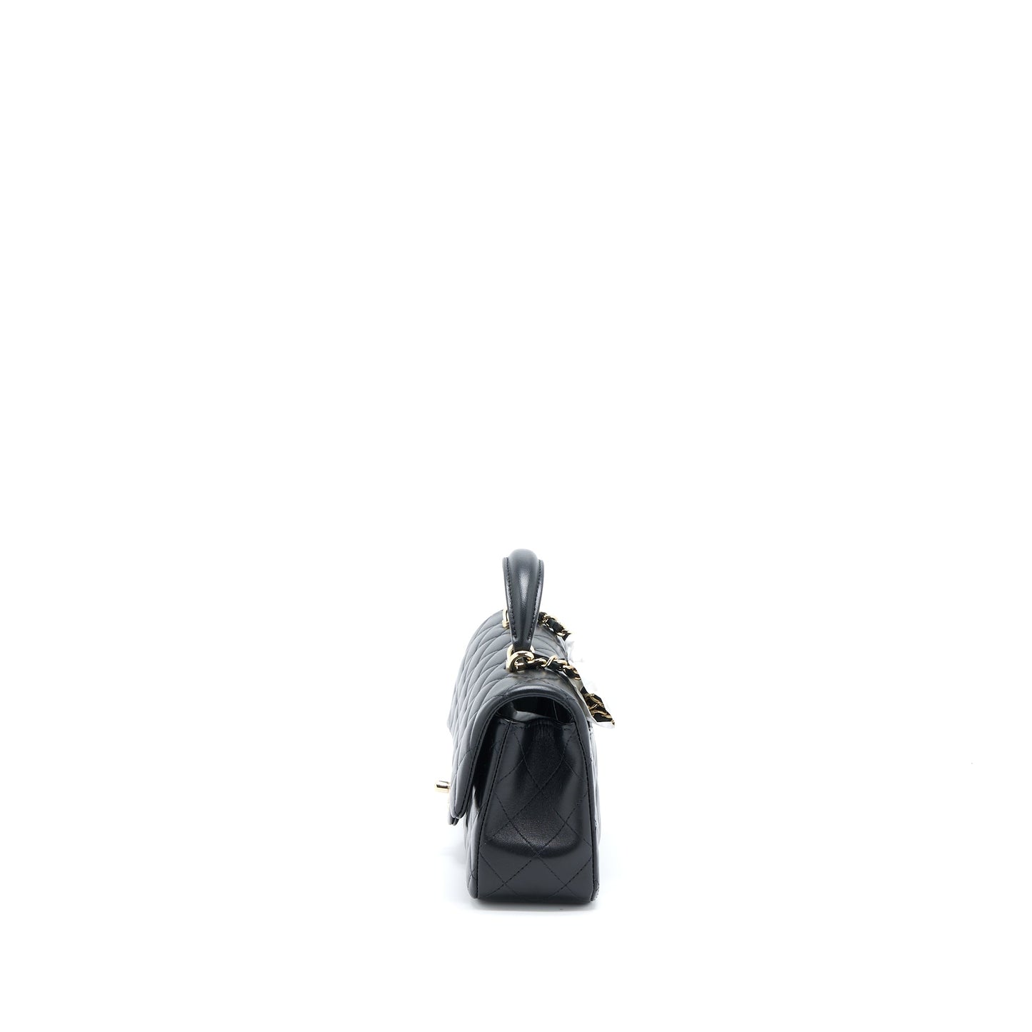 Chanel Top Handle Mini Rectangular Flap Bag Lambskin Black L (Microchip)