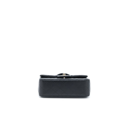 Chanel Top Handle Mini Rectangular Flap Bag Lambskin Black L (Microchip)