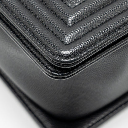 Chanel Medium Boy Bag Caviar Black  (Microchip)