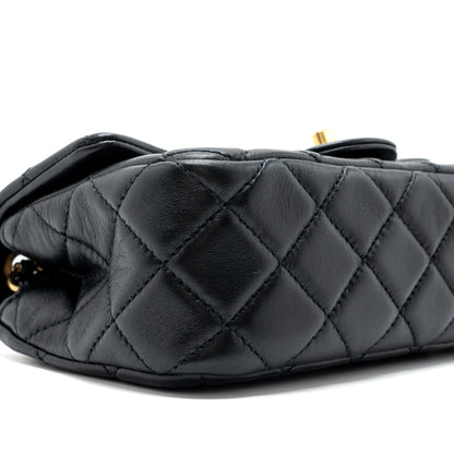 Chanel Pearl Crush Mini Rectangular Flap Bag Lambskin Black