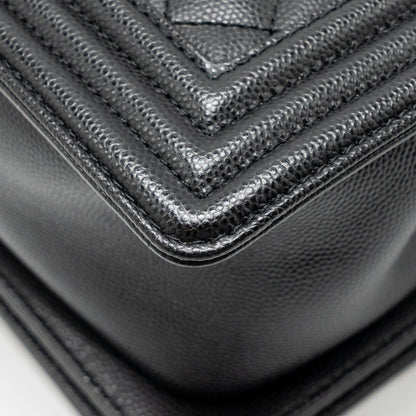 Chanel Medium Boy Bag Caviar Black  (Microchip)