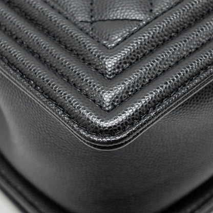 Chanel Medium Boy Bag Caviar Black  (Microchip)