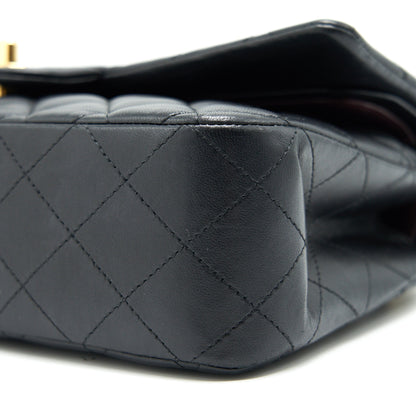CHANEL MEDIUM CLASSIC DOUBLE FLAP LAMBSKIN BLACK