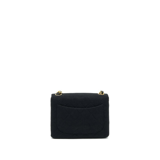 Chanel Vintage Fabric Mini Square Flap Bag Black