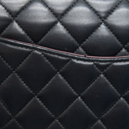 CHANEL MEDIUM CLASSIC DOUBLE FLAP LAMBSKIN BLACK