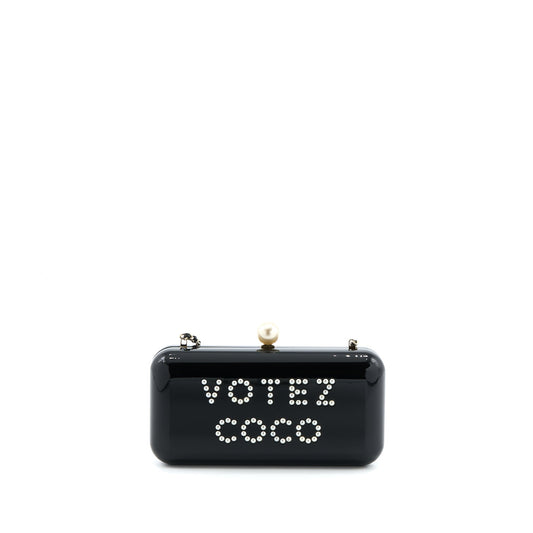 Chanel Votez Coco Evening Clutch with Chain Black L
