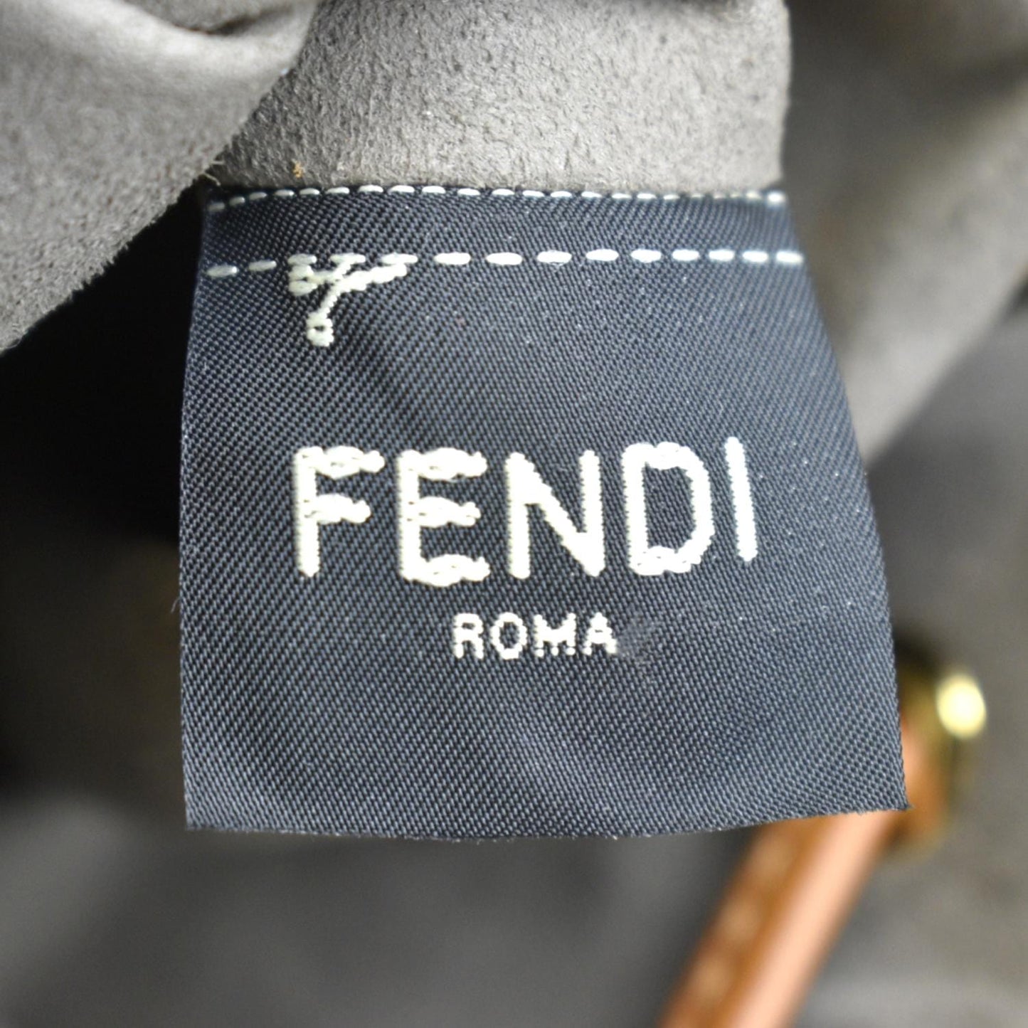 FENDI Mon Tresor Leather Bucket Crossbody Bag Brown